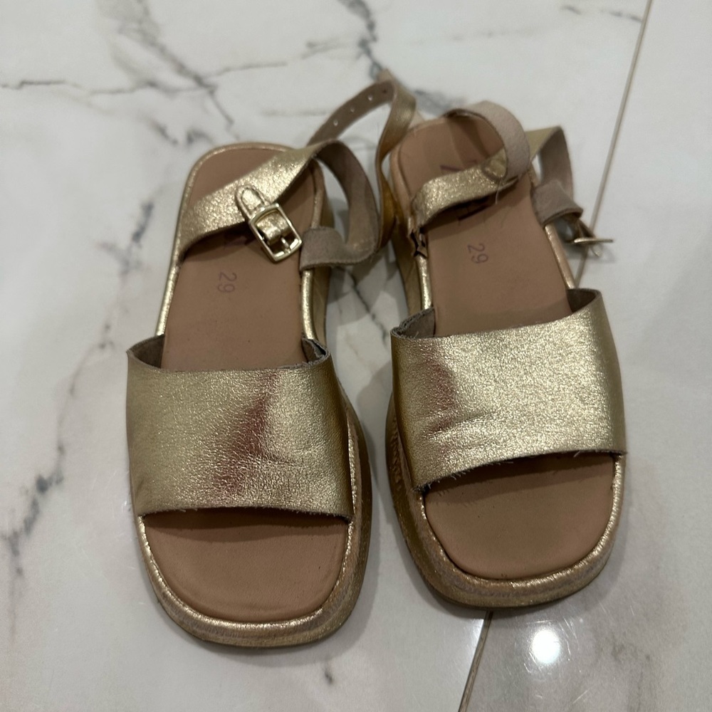 zara gold sansals high heels